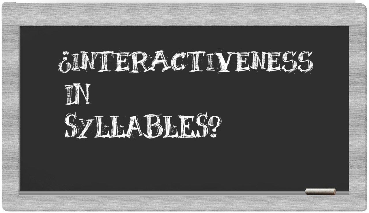 interactiveness in syllables