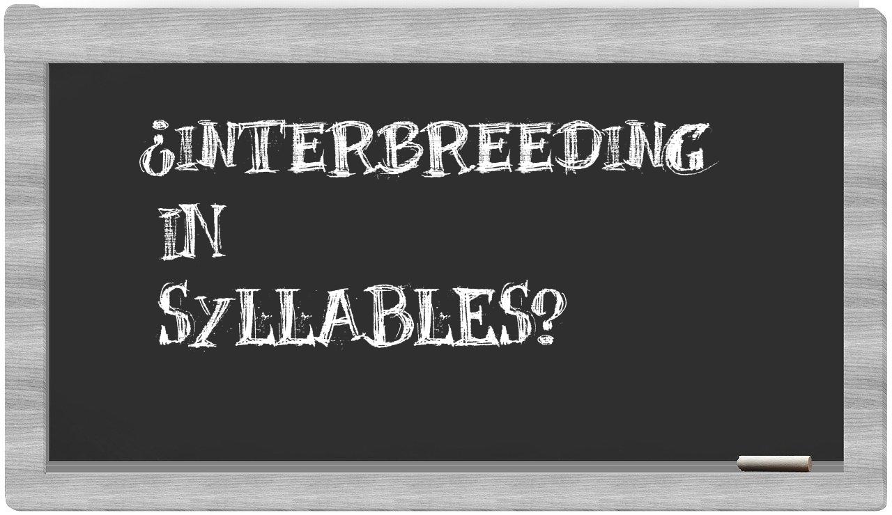 interbreeding in syllables