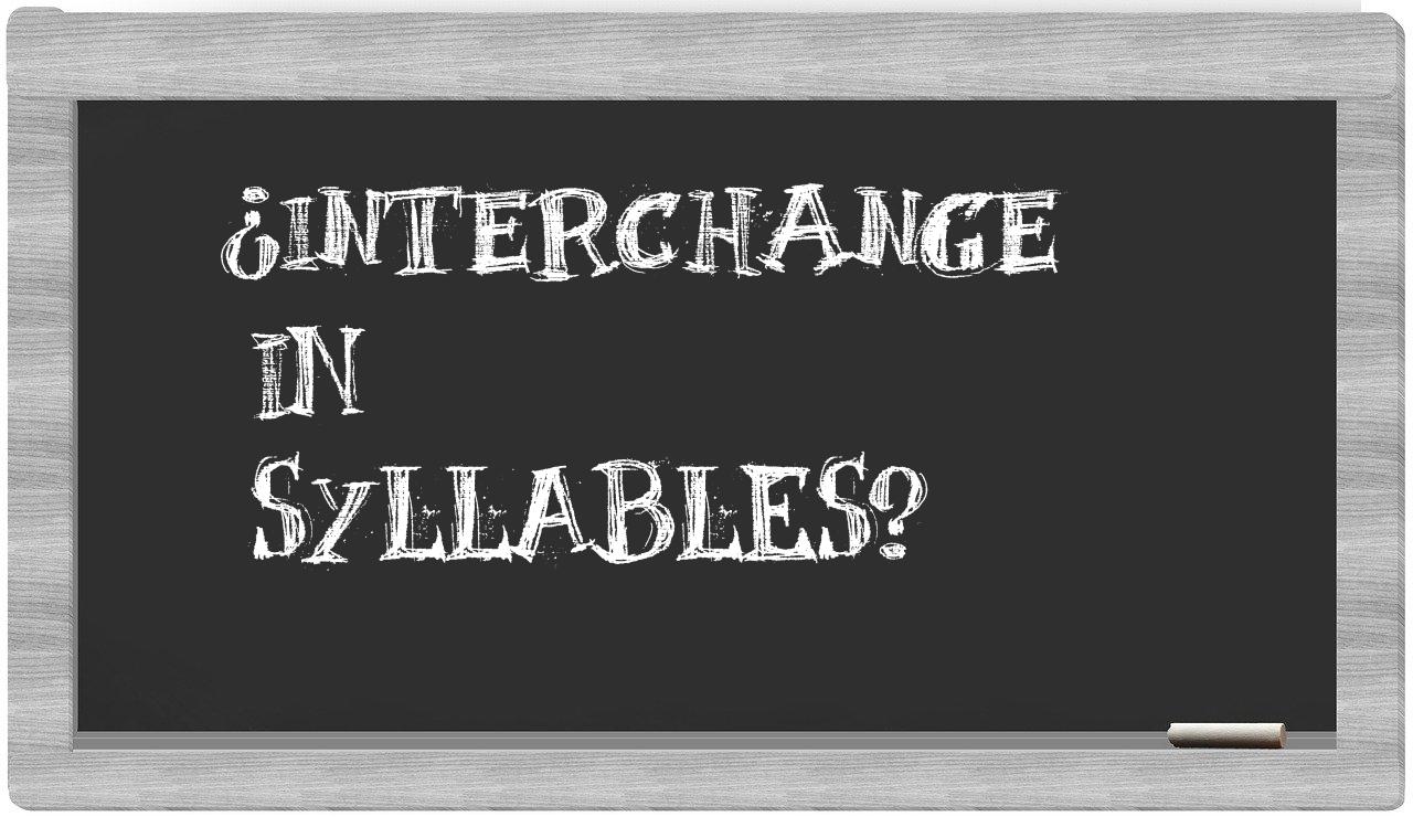 interchange in syllables