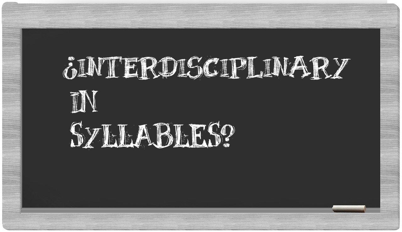 interdisciplinary in syllables