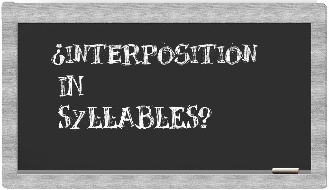 interposition in syllables