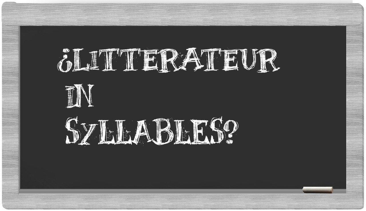 litterateur in syllables
