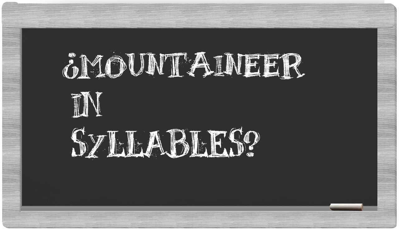 ¿mountaineer en sílabas?