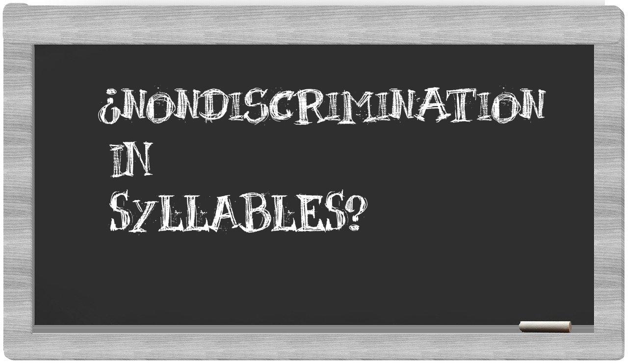 ¿nondiscrimination en sílabas?