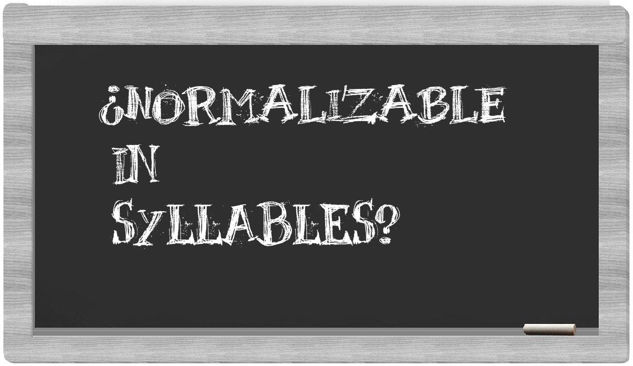 normalizable in syllables