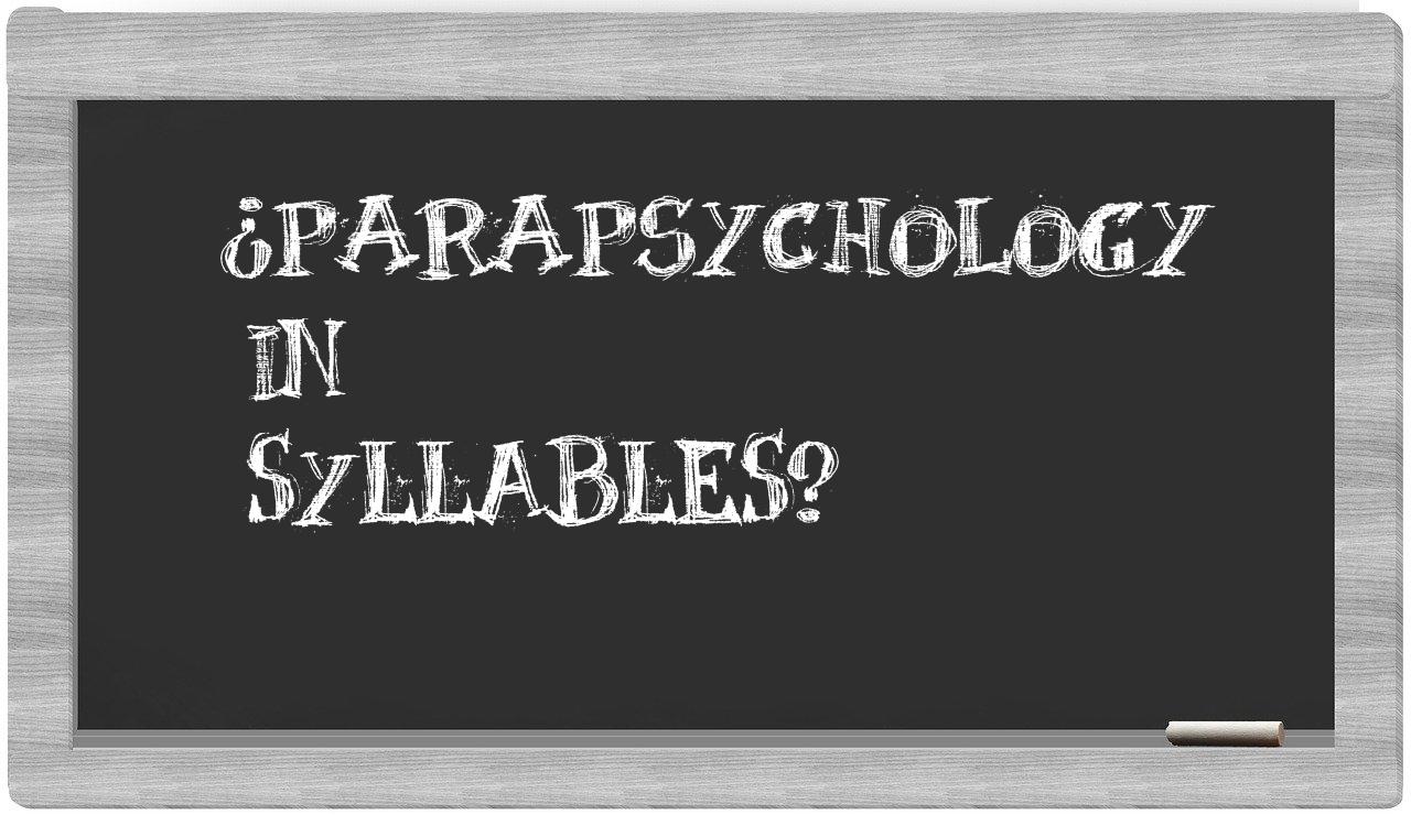 parapsychology in syllables