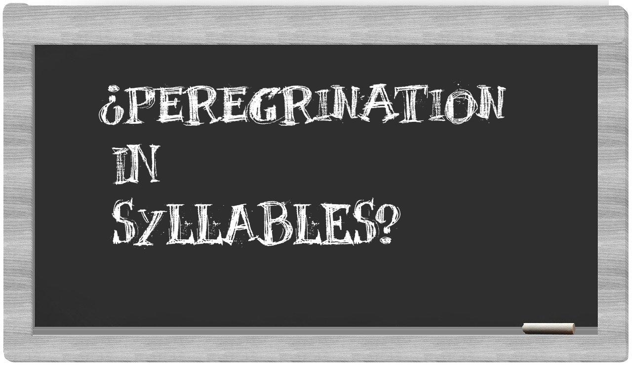 peregrination in syllables