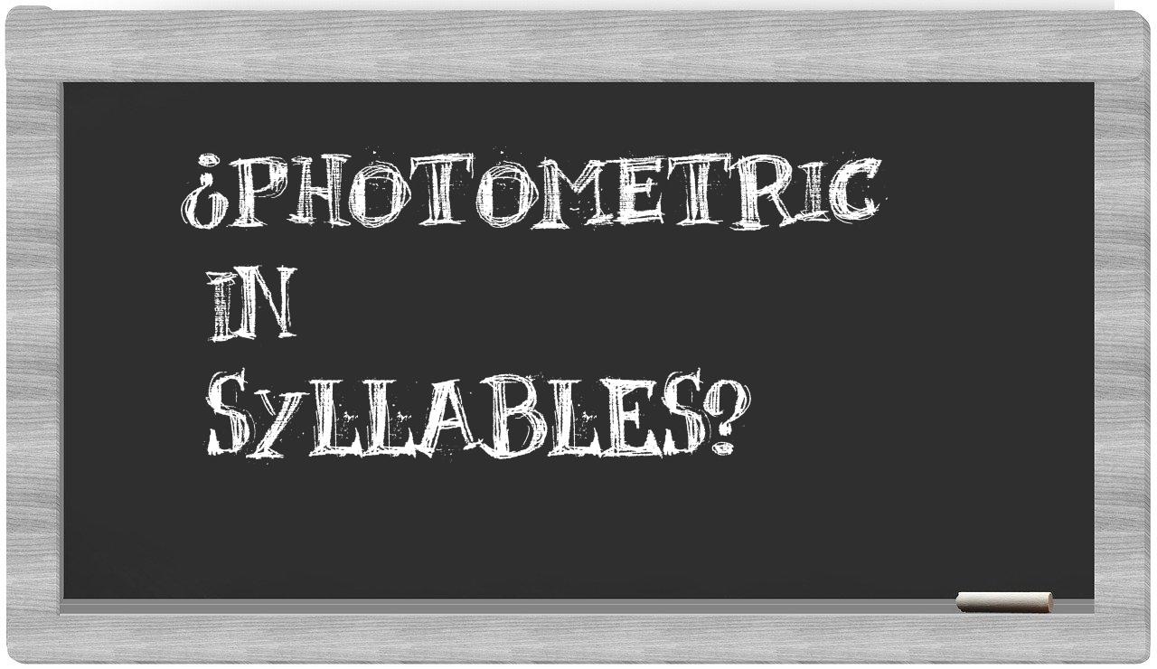 photometric in syllables