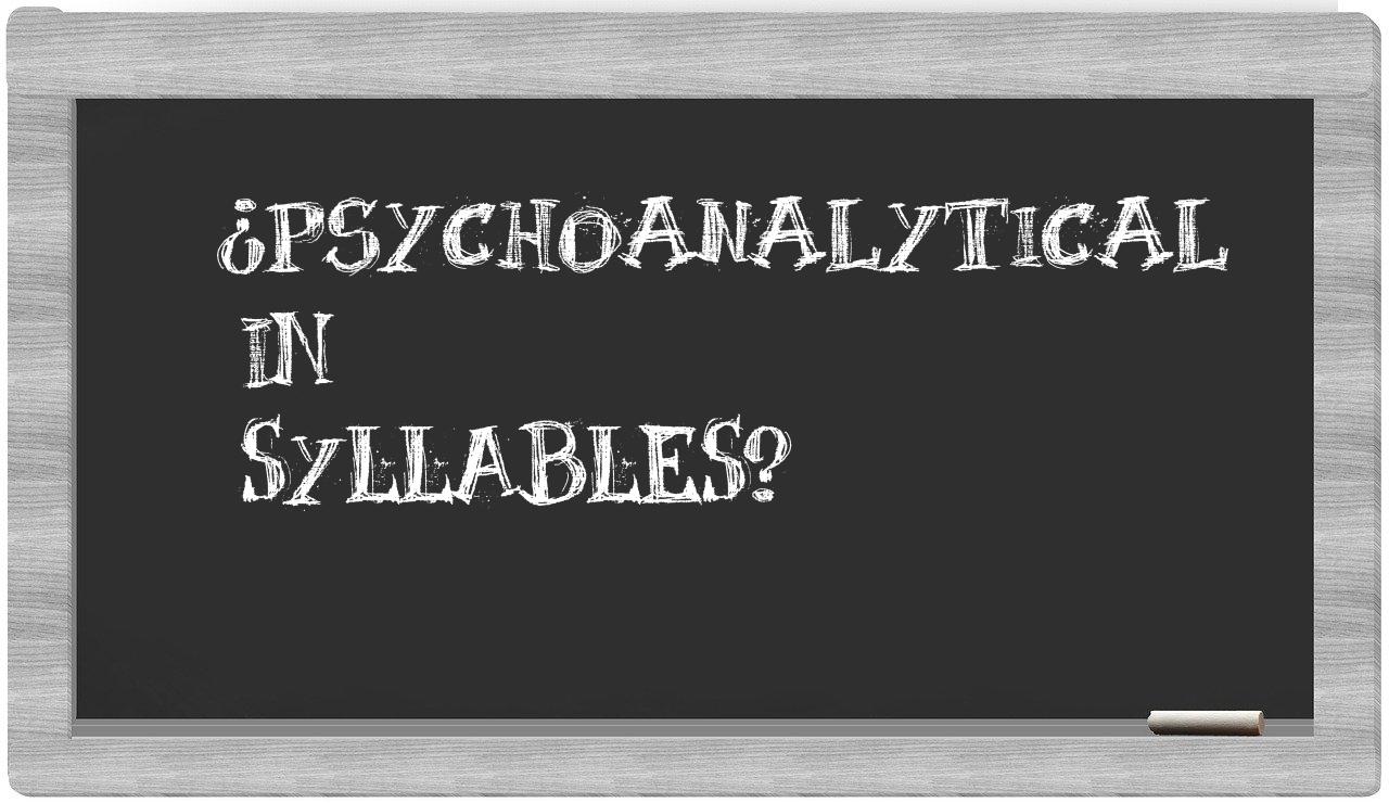 psychoanalytical in syllables