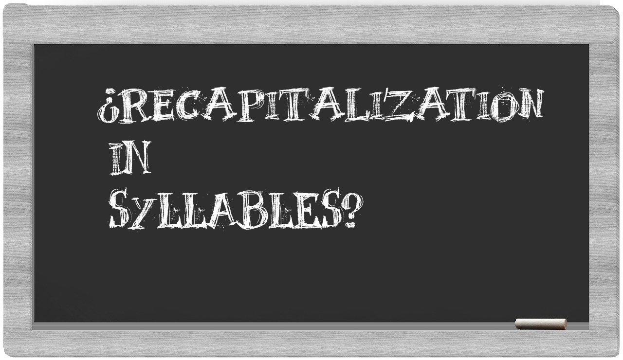 ¿recapitalization en sílabas?