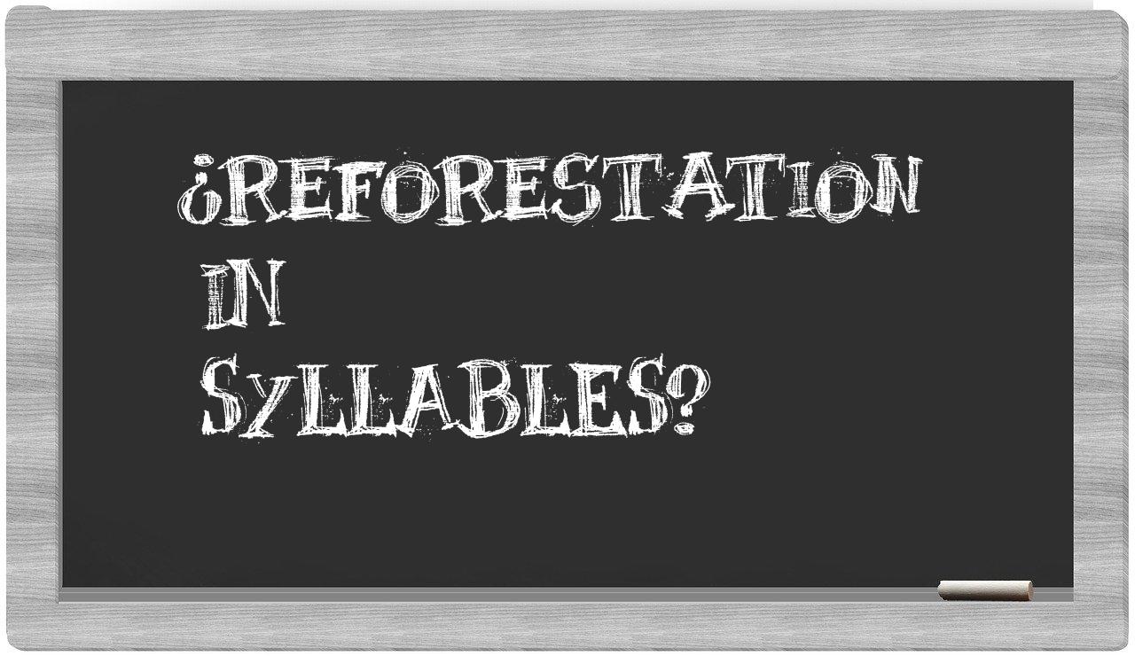 ¿reforestation en sílabas?