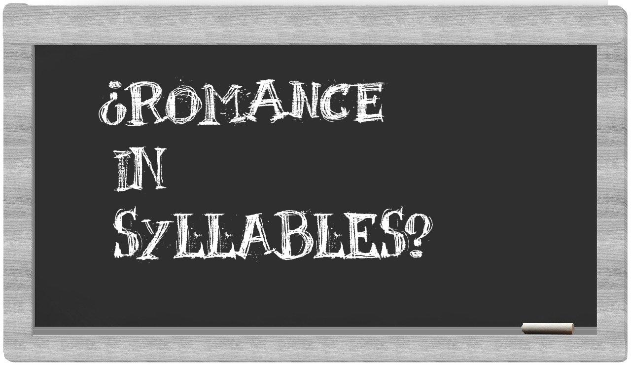 ¿romance en sílabas?