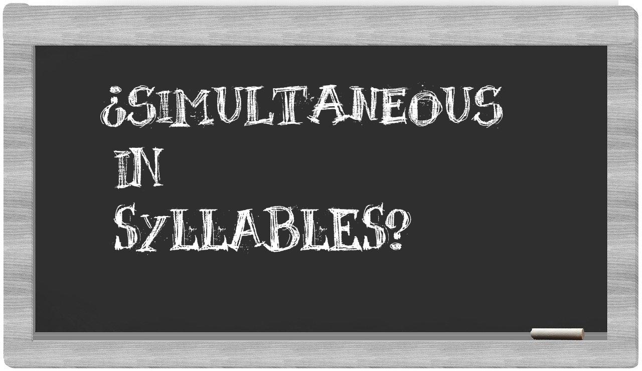 simultaneous in syllables