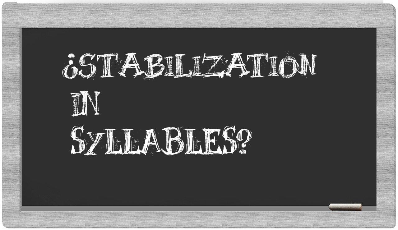 stabilization in syllables