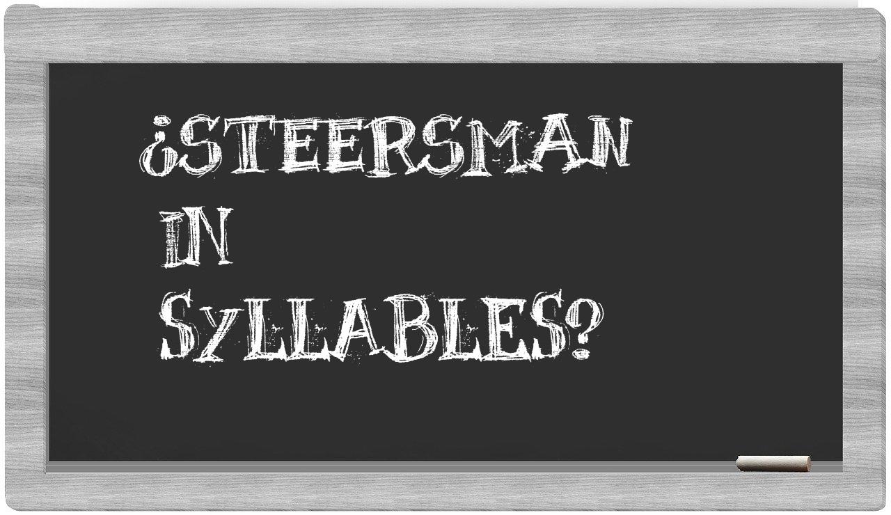 ¿steersman en sílabas?