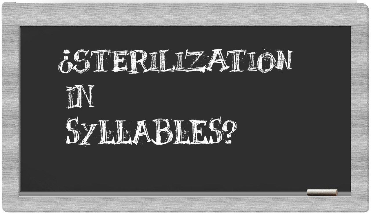 sterilization in syllables