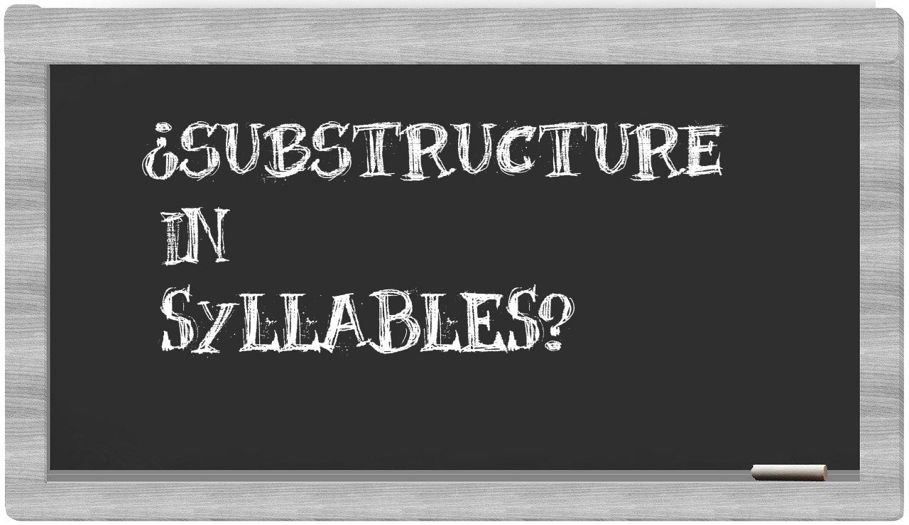 substructure in syllables