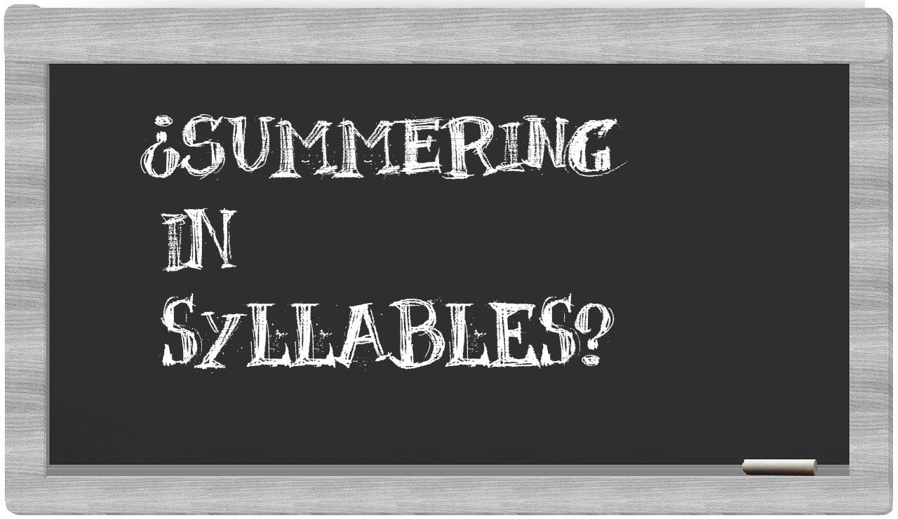 summering in syllables