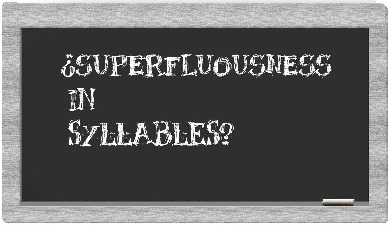 superfluousness in syllables