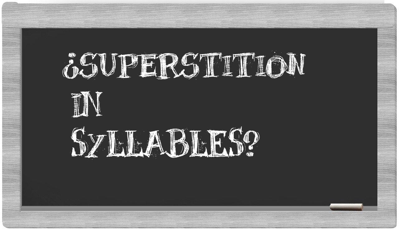 superstition in syllables