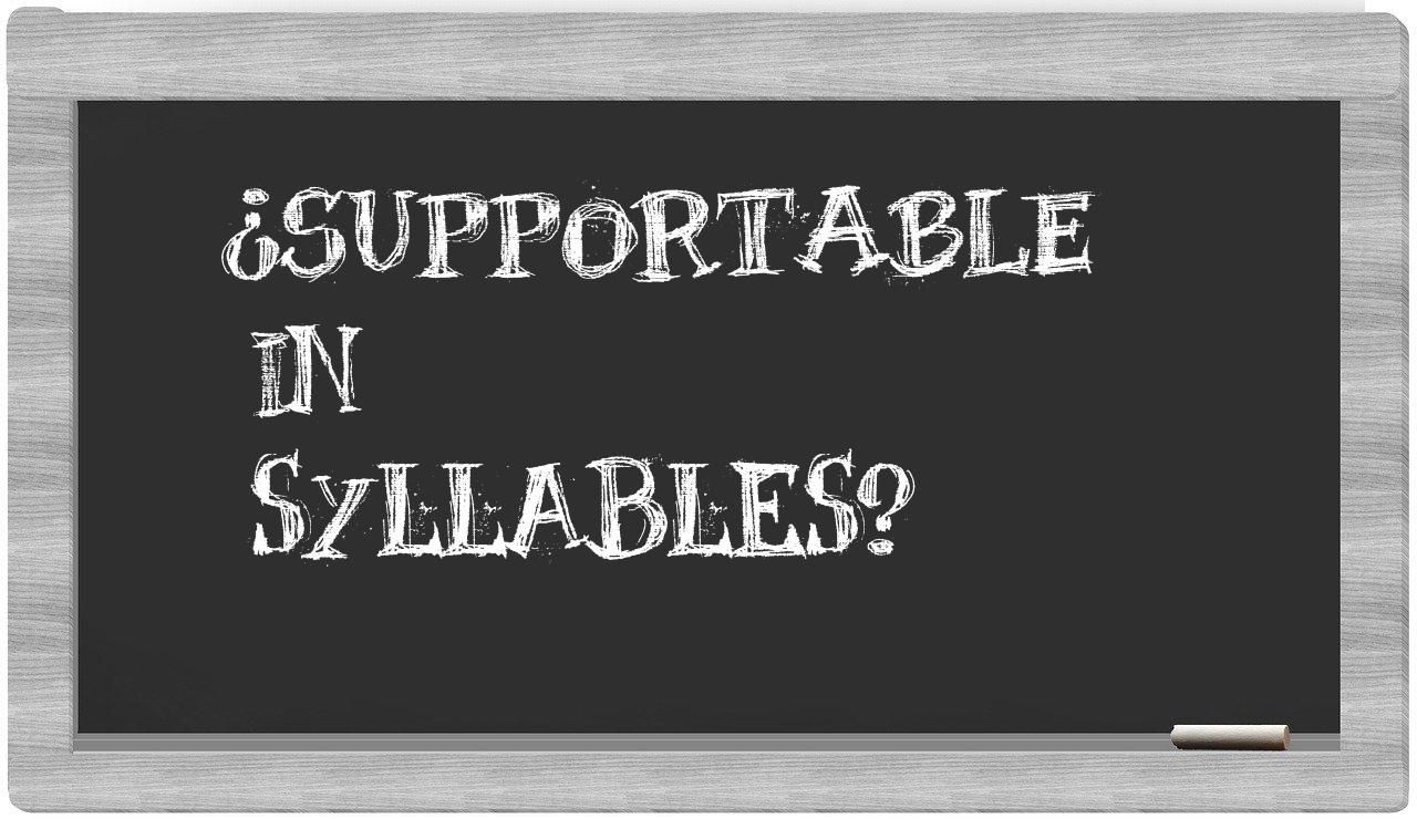 supportable in syllables