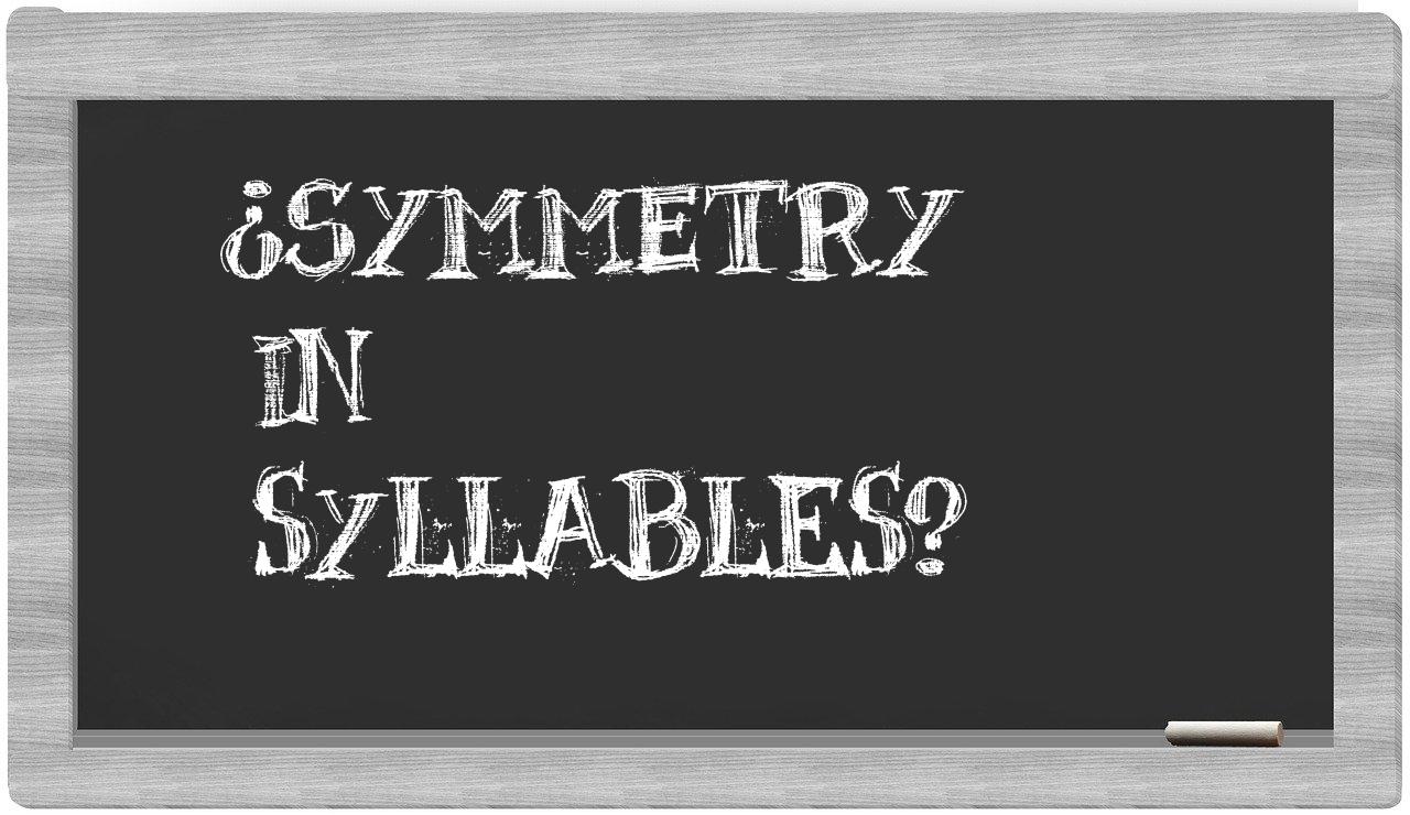 ¿symmetry en sílabas?