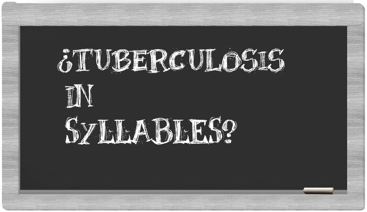 tuberculosis in syllables
