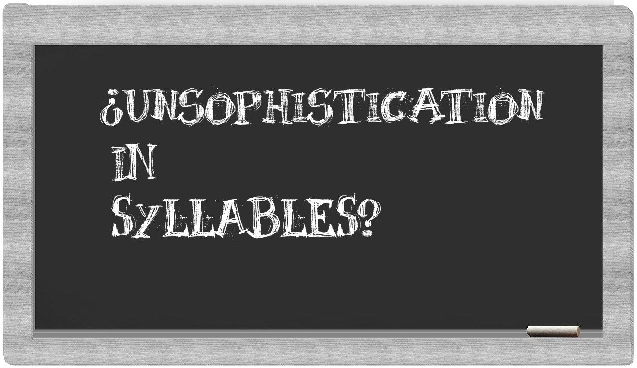 unsophistication in syllables