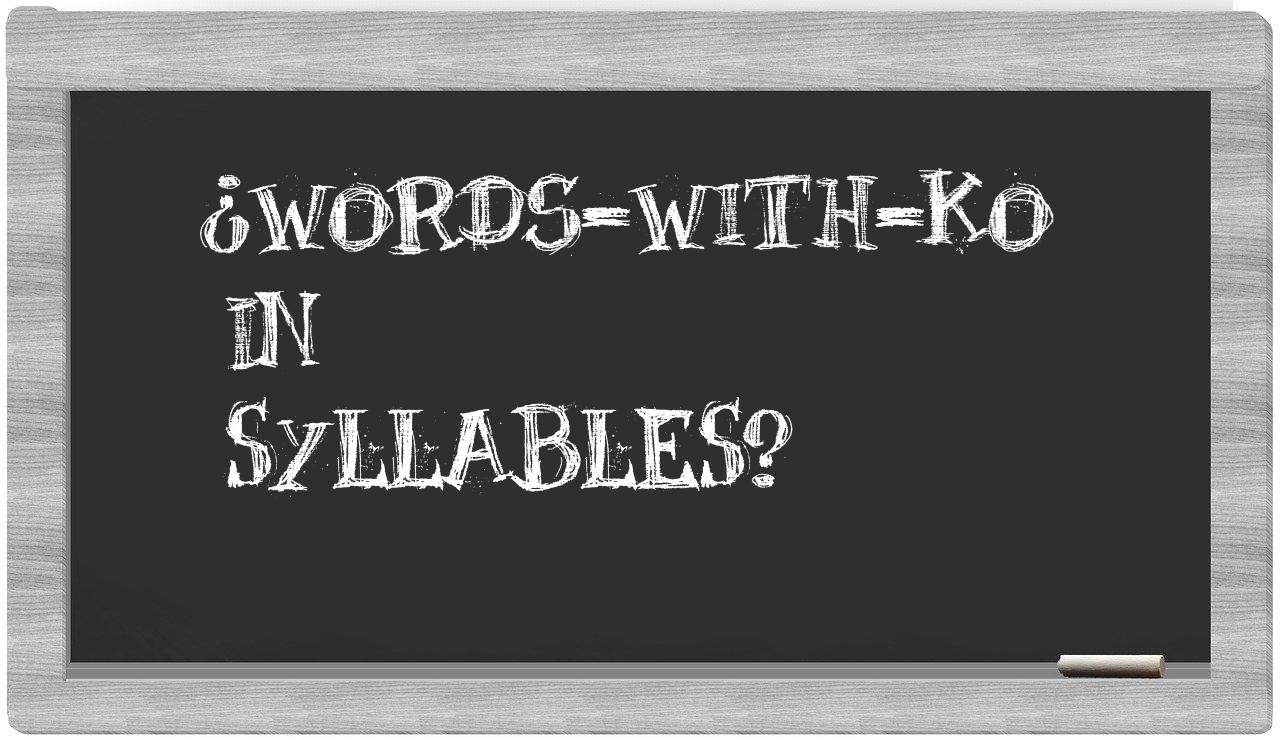 ¿words-with-KO en sílabas?